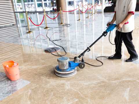 Commercial property floor waxing